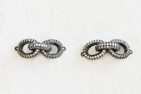 

CZ Micro Pave 12x33mm Open Oval Link Connector