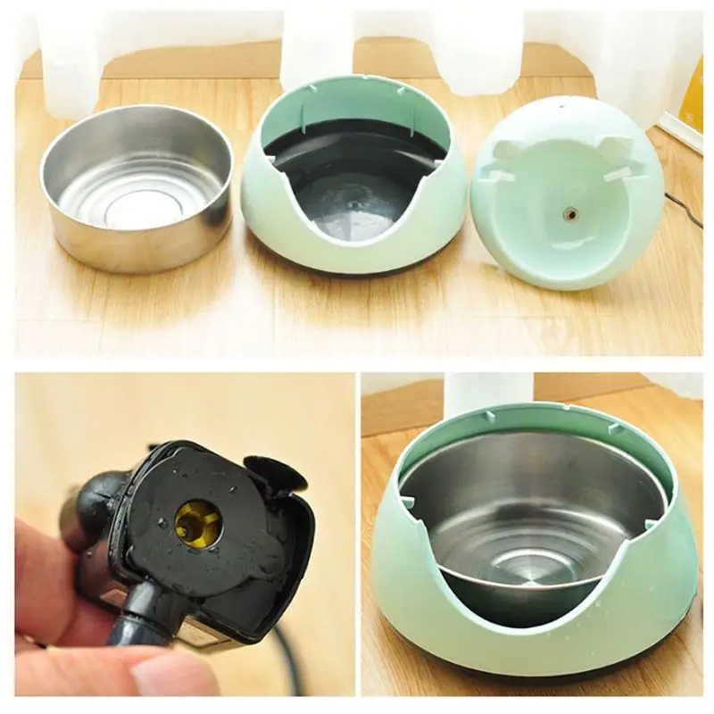 Electric Automatic Pets Mute Water Filter Dispensers Circulation Drinking Fountain Sensor Night Light Inner Stainless Steel Bowl | Дом и сад