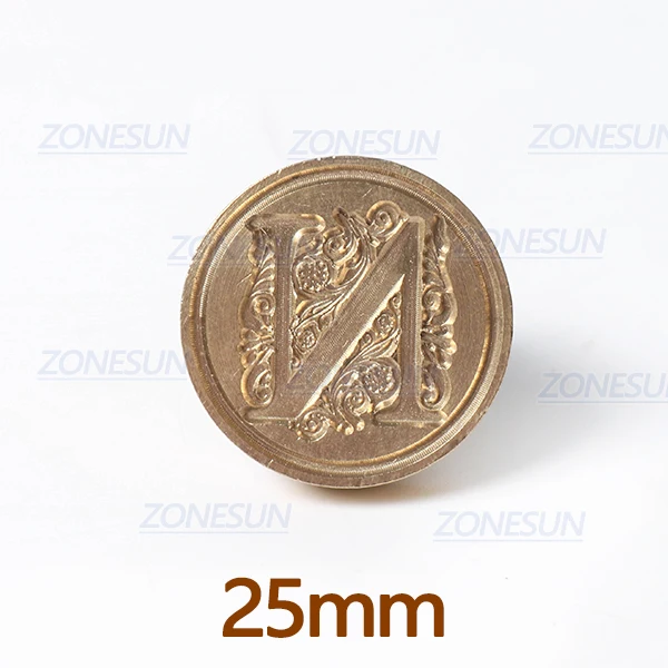 N with handle ZONESUN Письмо Конверт уплотнение воск медь печать штамп искусство декоративное уплотнение воск печать штамп деревянная ручка свадебный пост подарки - Цвет: N with handle
