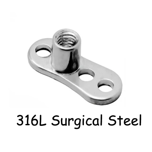 Steel Base 1 шт. титановый микродермальный верхушка с анкерным креплением внутренняя нить цветок опал Циркон кожи Diver имплантаты ювелирное тело пирсинг скрытое кольцо - Окраска металла: Steel Base