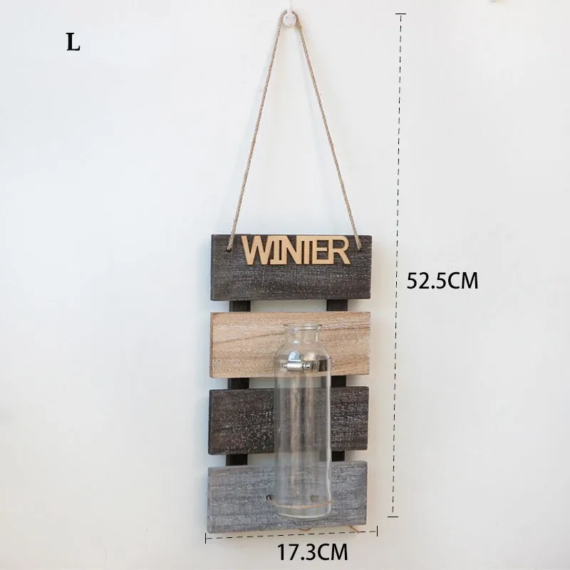Wall Hanging Plant Pot Hydroponics Plant Glass Vase Indoor Garden Vertical Flower Pots Hanging Planter Home Decoration - Цвет: L Winter