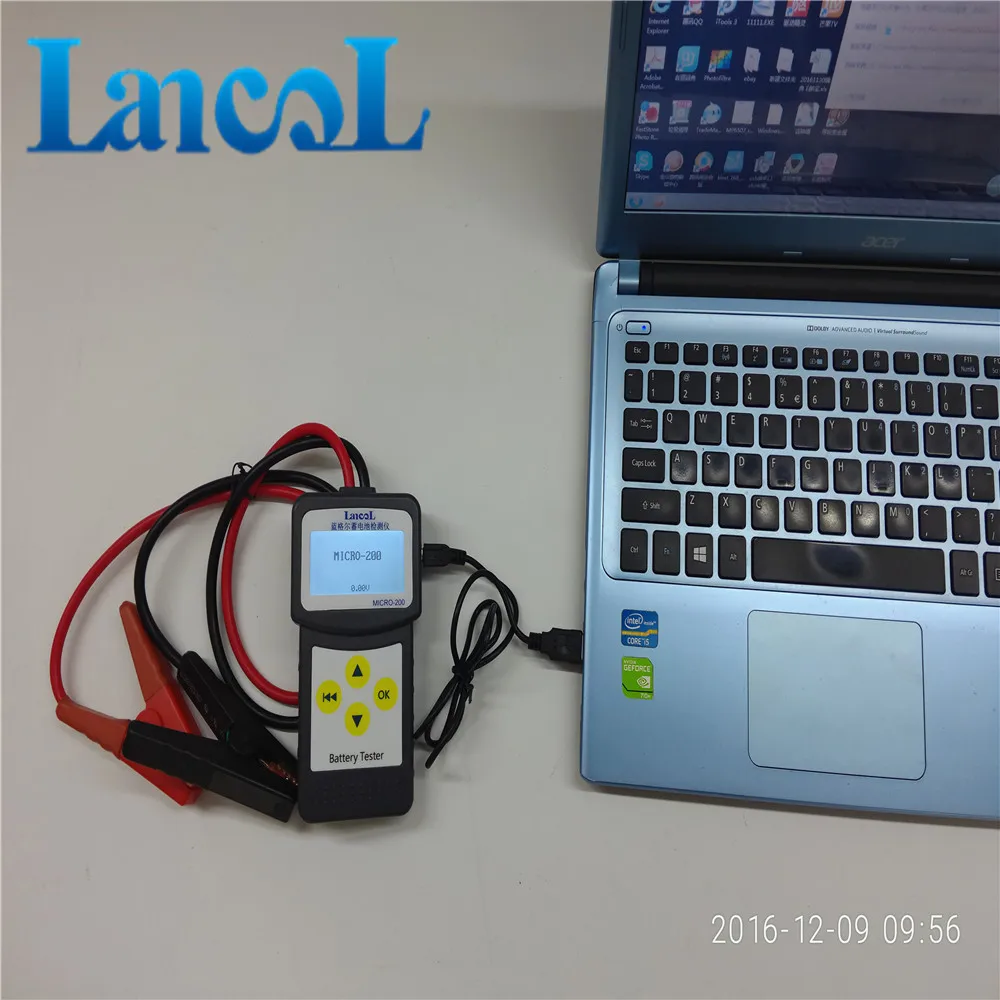 

LANCOL 12V CCA Digital Car Battery Tester Checker Automotive Battery Load Tester MICRO-200 with USB for Printing FINNISH