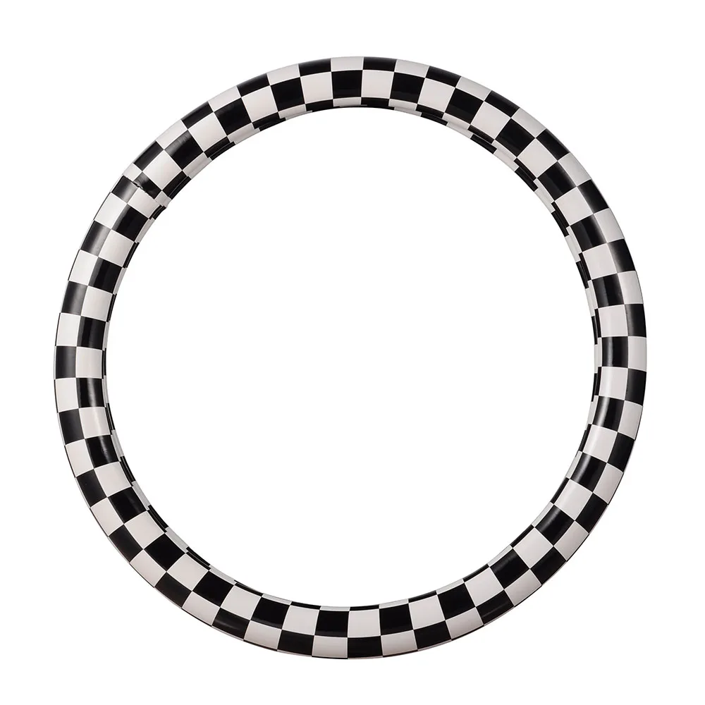 M Размер автомобильный чехол на руль черно белый плед стильные чехлы из