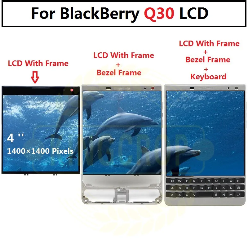 For BlackBerry Q30 LCD with bezle frame Keyboard Display Touch Screen Digitizer Assembly With Frame Replacement Parts | Мобильные