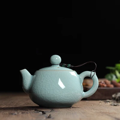 Новинка, 6 цветов, хрустящая глазурь, Ge Kiln Longquan Celadon Zisha, керамика, искусство, Тхи, Китай, фарфоровый чайник из исинской глины, антикварный чайник - Цвет: Ge Kiln Powder Blue