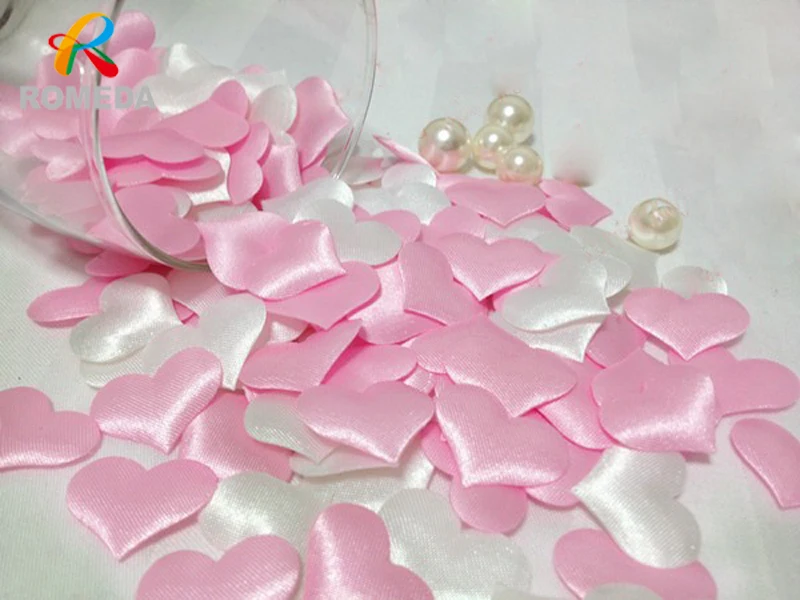 1000 шт разноцветные 2 см свадебные украшения стола сердце, DIY вечерние украшения, ткань сердце