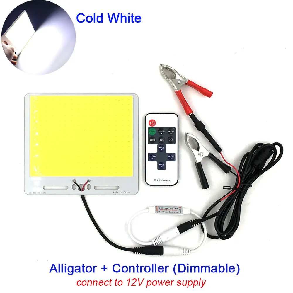 CW DIMMER ALLIGATOR 135x120 мм 50 Вт Светодиодный светильник с регулируемой яркостью для автомобиля, светильник ing, автомобильные лампы DIY 12 В, светодиодный светильник с чипом COB с контроллером, теплый белый - Цвет: CW DIMMER ALLIGATOR