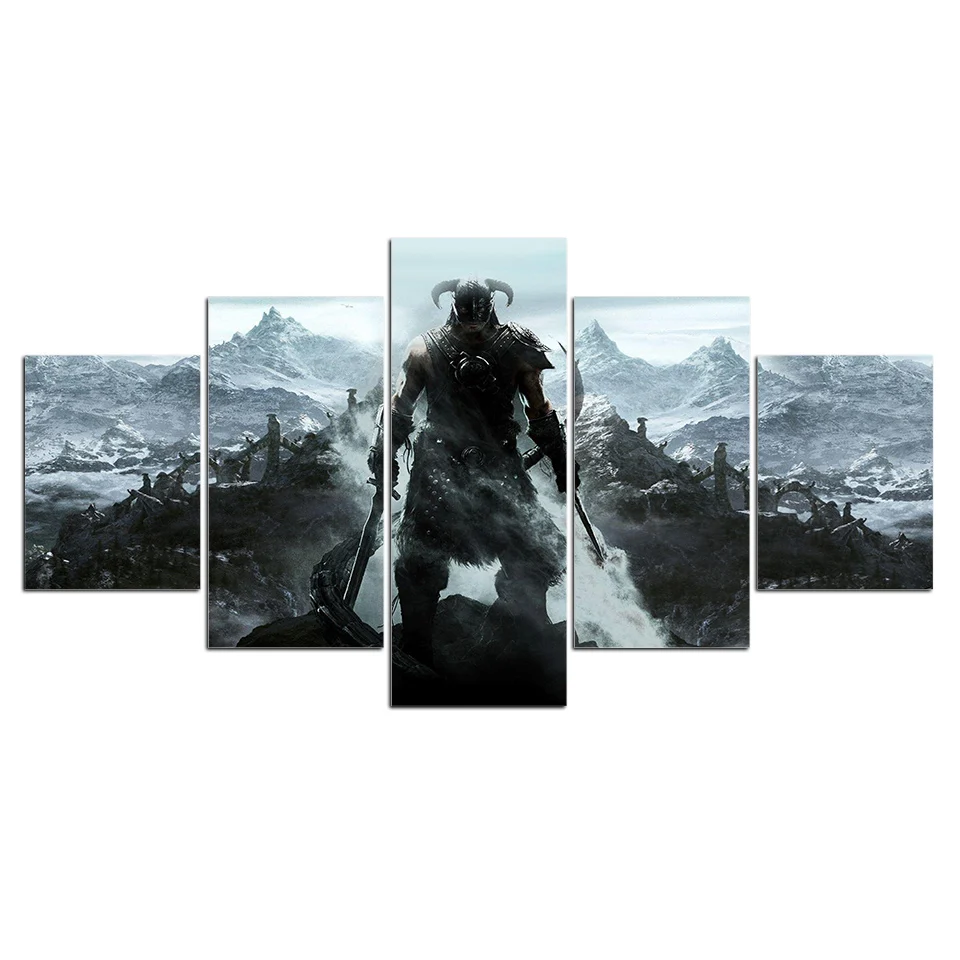 ArtSailing 5 панелей модульная игра настенное искусство v skyrim постер модульное для