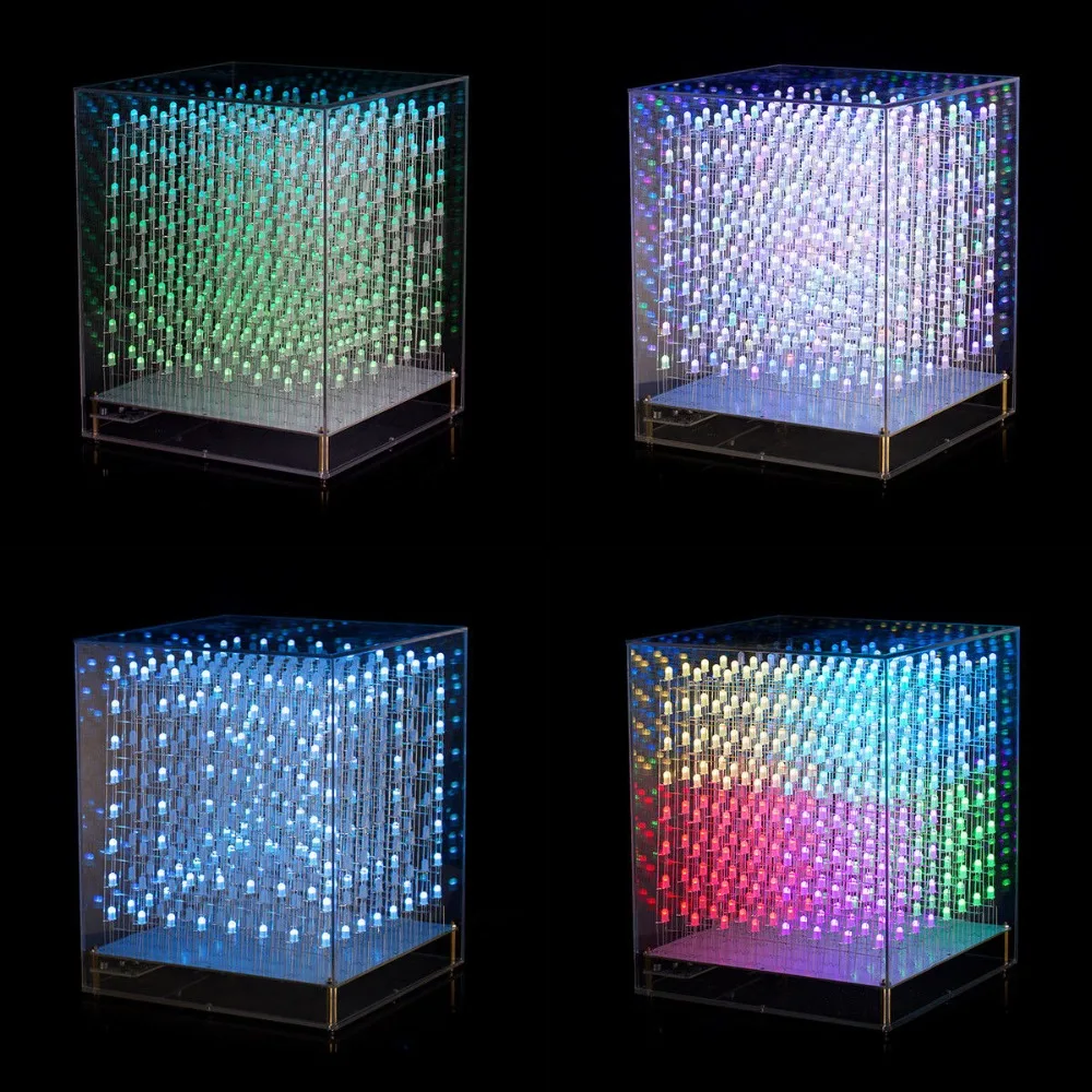 Светодиодный куб rgb 8x8x8 3D полноцветный DIY комплект/готовый музыкальный спектр