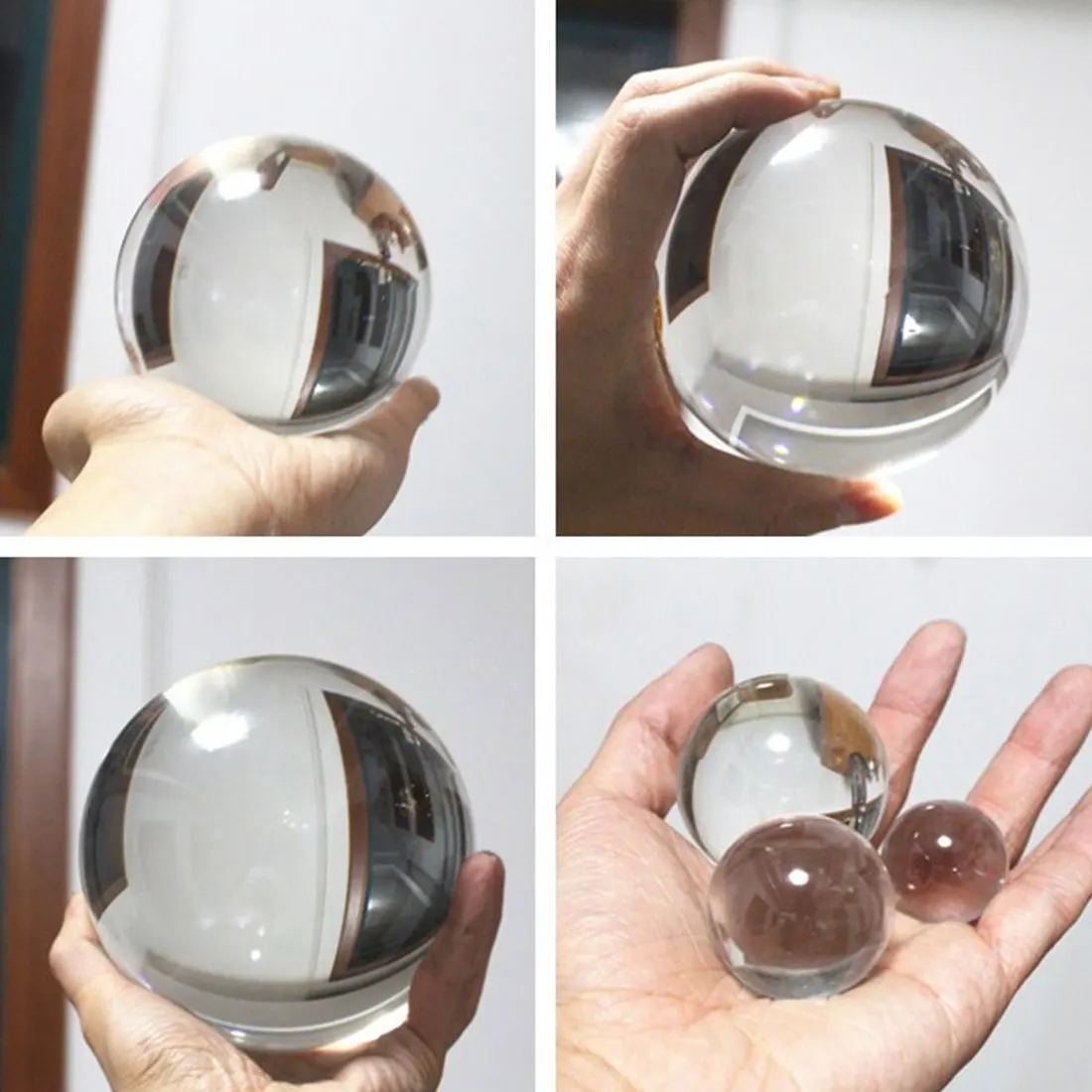 4 размера хрустальный шар фигурки миниатюрные фотографии реквизит Lensball