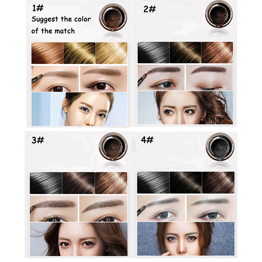 NAQIER Makeup Eye brow Enhancer air cushion microblading eyebrow tattoo cream Hue Tint Natural make up Kit With Brushes | Красота и