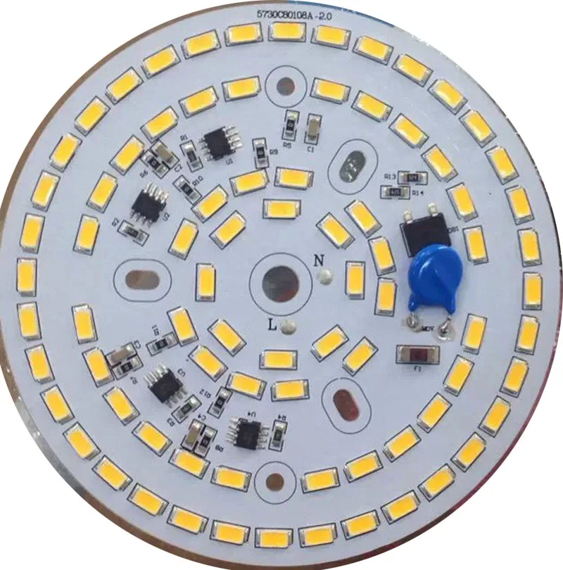 3 Вт 5 7 9 12 15 18 25 30 40 60 100 установлен чип без водителя SMD5730 2835 и драйвер IC. Алюминиевая