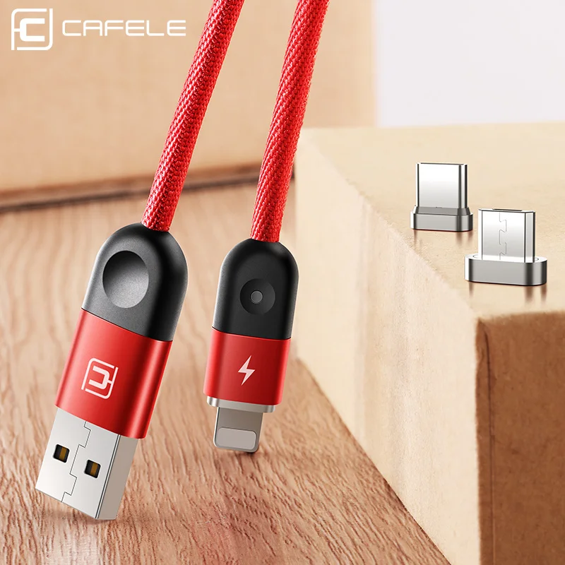 Магнитный кабель Cafele Micro USB для iPhone type C зарядный Xiaomi huawei usb-кабель зарядки |
