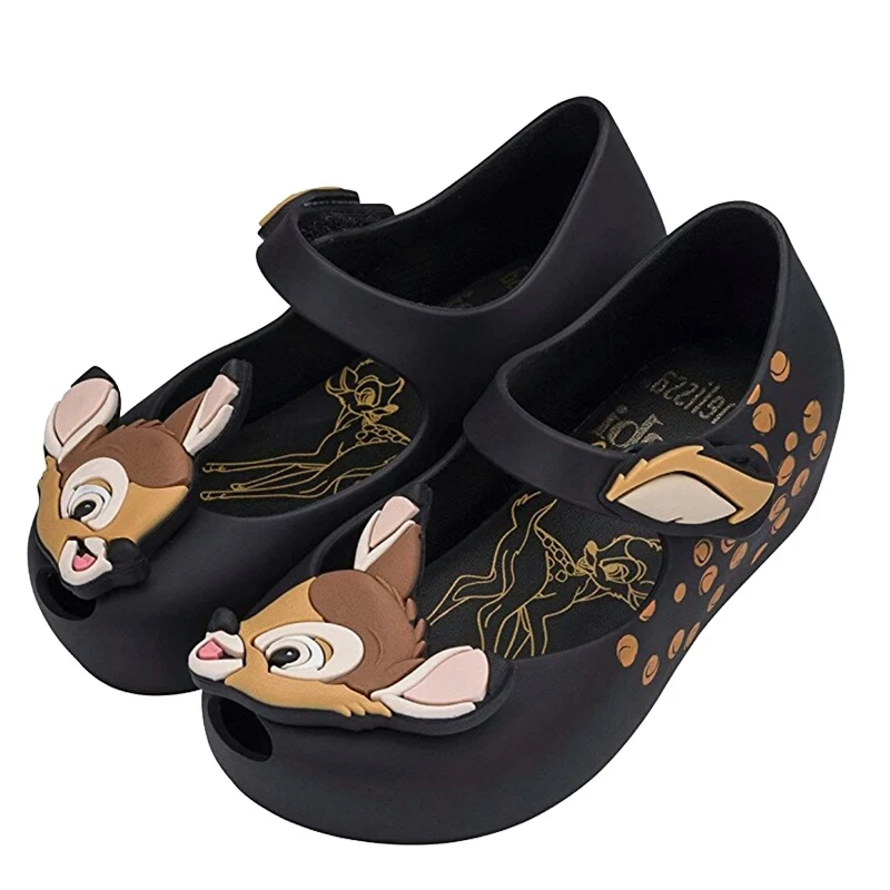 Mini Melissa/Новинка 2019 года дизайнерская прозрачная обувь с рисунком оленя детские