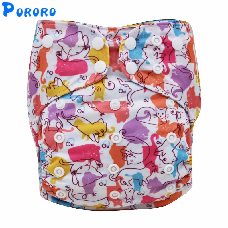 AIO Baby Washable Cloth Diaper Nappy Cover Pockets All in One Reusable Christmas Print Diapers With Insert | Мать и ребенок