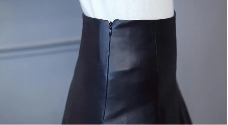 Женская короткая кожаная юбка Ms. облегающая тонкая в складку весна-осень TB190107 |