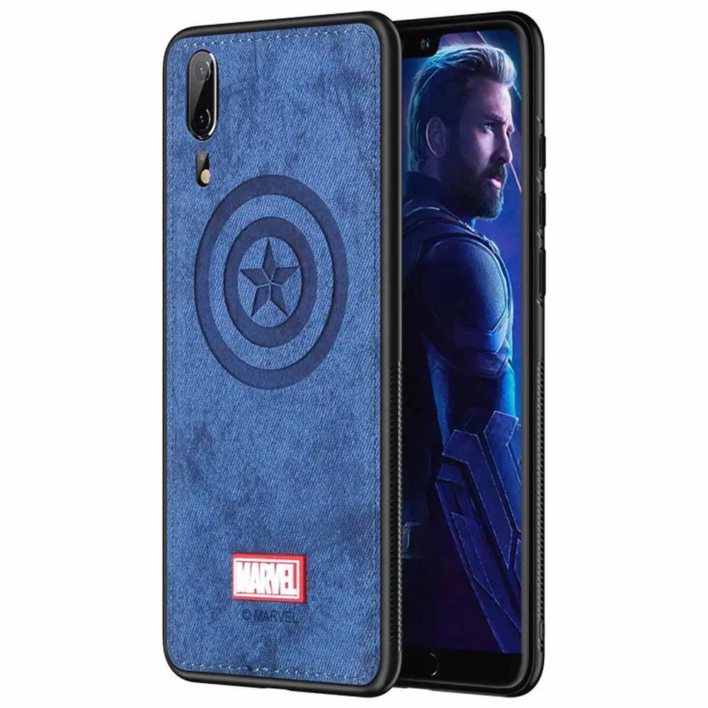 Оригинальные брендовые чехлы для телефонов huawei P20 Pro Марвел Тор Железный человек паук ударопрочный тканевый задний Чехол для huawei P20 Coque