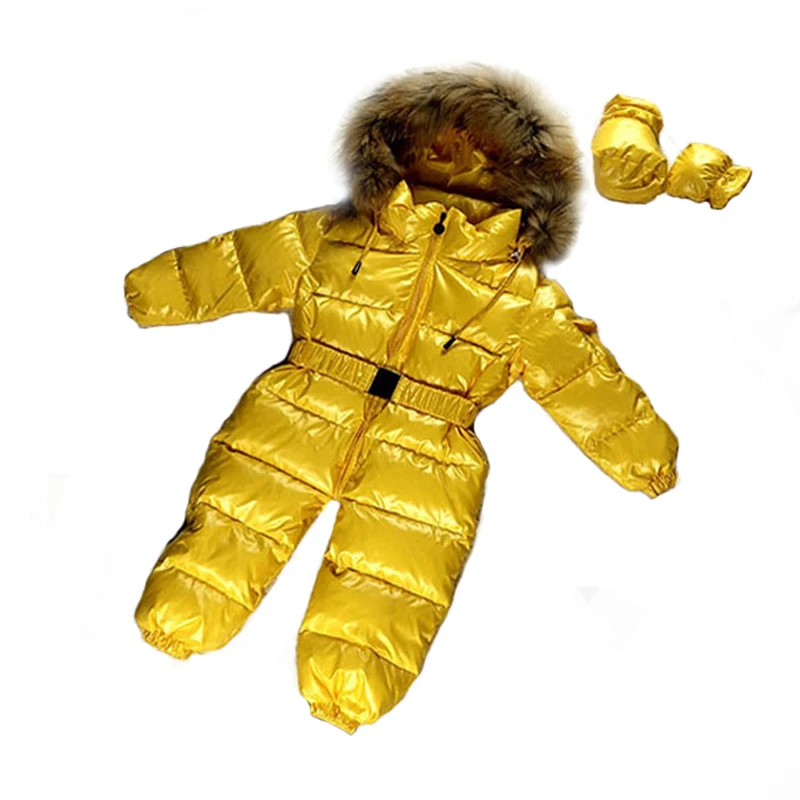 Baby Snowsuits Jumpsuit  Russia Winter Clothing Warm Coats Snow Wear Down Jacket For Boys Girls Kids Clothes Infantil Rompers images - 6