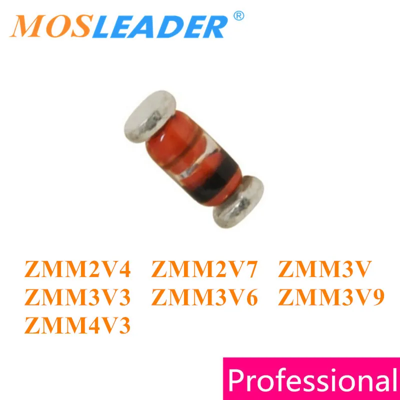Mosleader 2500 шт. LL34 ZMM2V4 ZMM2V7 ZMM3V ZMM3V3 ZMM3V6 ZMM3V9 ZMM4V3 1/2W SMD Zeners SOD80C, высокое качество