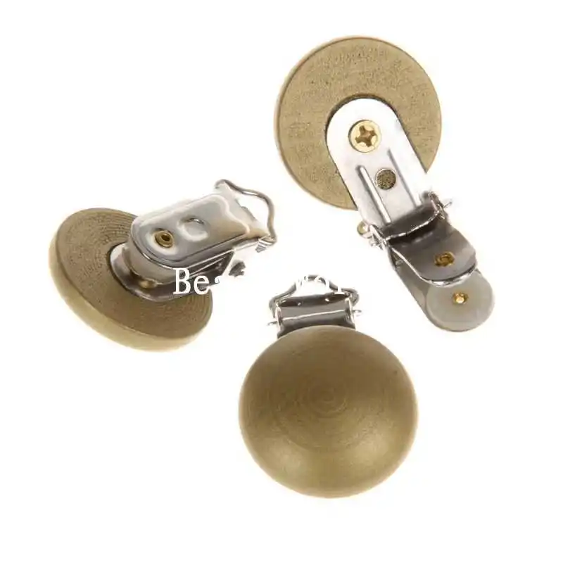 Высокое качество 5 шт. золотистый цвет Круглый Деревянный металлический прищепка