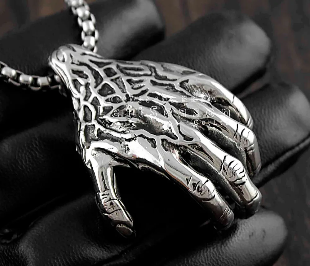 Мужская Нержавеющей Стали 316L Череп Рук Ожерелье S1 36|pendant necklace|necklace necklace316l stainless steel