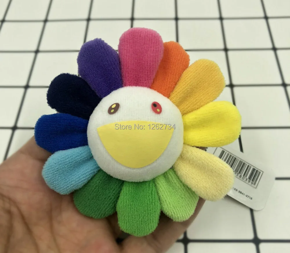 Rainbow -Yellow 8CM Радуга Подсолнух плюшевая подвеска брошь сумка, сумка на плечо, монета с мешком фигурка игрушка TYTJ - Цвет: Rainbow -Yellow 8CM