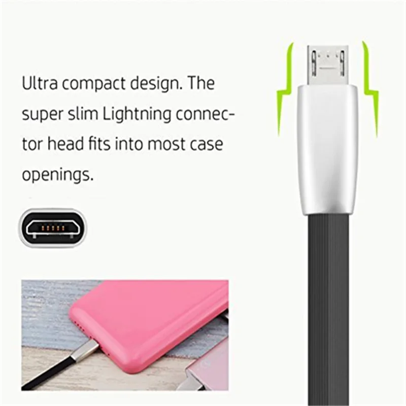 Кабель Micro Usb с защитой от узелков плоский кабель из цинкового сплава 3 фута 1 м