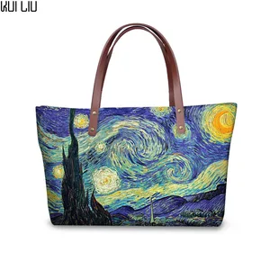 Женская сумка-тоут через плечо, сумочка Винсента Ван Гога с принтом звездной ночи, большая пляжная мессенджер для девушек