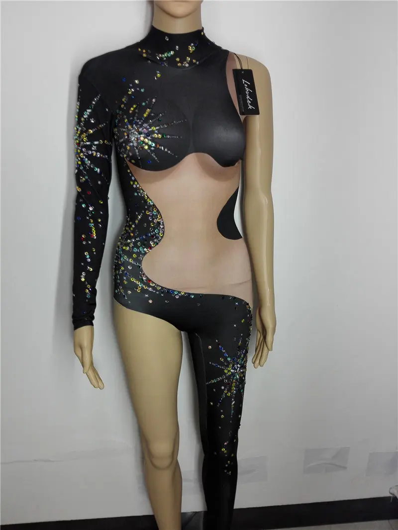 Трико для ночных клубов певец шеста танцев диджея женский костюм Блестящий