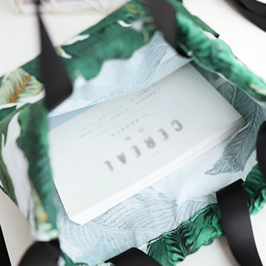 Новый Модный женский рюкзак на шнурке с зелеными листьями и 3D принтом дорожный