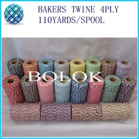double color cotton bakers twine thin 4 ply 110yardsspool 200pcslot 22 kinds color wholesales by free shipping