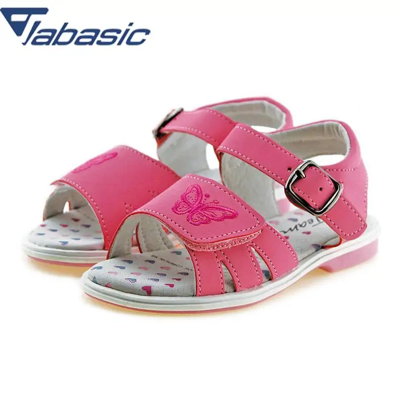 JABASIC/летние детские сандалии для девочек из мягкой кожи с принтом бабочки обувь