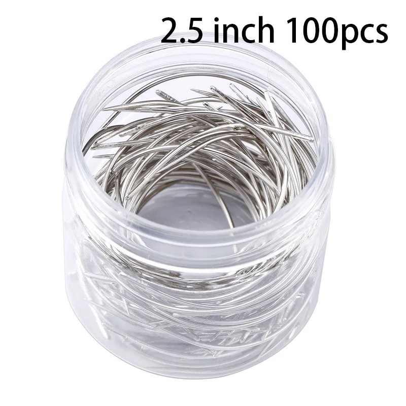 2.5 inch 100pcs 40/60/100 шт C Тип изогнутый Матрас швейные иглы ручные домашние кожаные ремесло ремонт швейные иглы - Цвет: 2.5 inch 100pcs