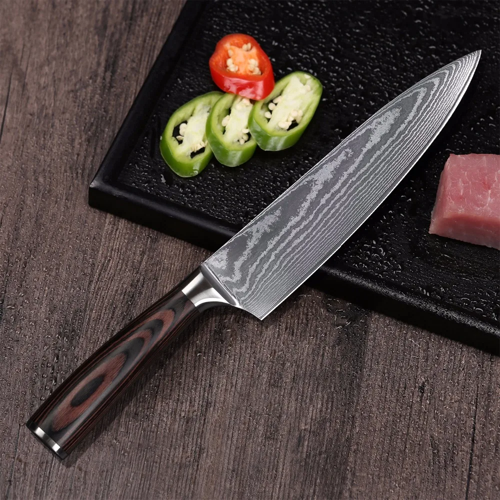 TUOHE 8 &quotпрофессиональный нож шеф повара из японской дамасской стали ультра