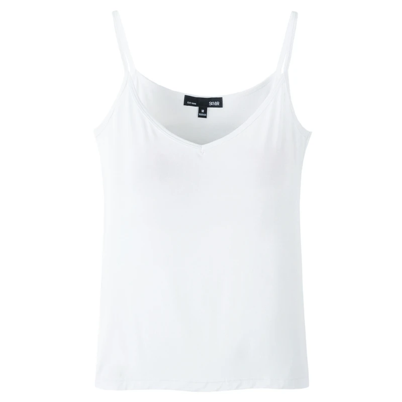 SEMIR, Женская майка из Джерси, Женская майка с v-образным вырезом, топ, майка, майка для женщин, летняя майка с v-образным вырезом, бесшовная одежда Cami - Цвет: bleach