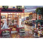 Невесты в окне Романтический уличная сцена полная мозаичная картина 5d картина, вышитая бисером квадратная Алмазная вышивка набор