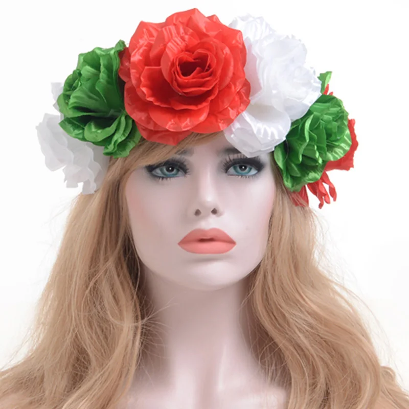 Эластичный цветочный венок ободок с цветами на 4 июля головные уборы гирлянда для