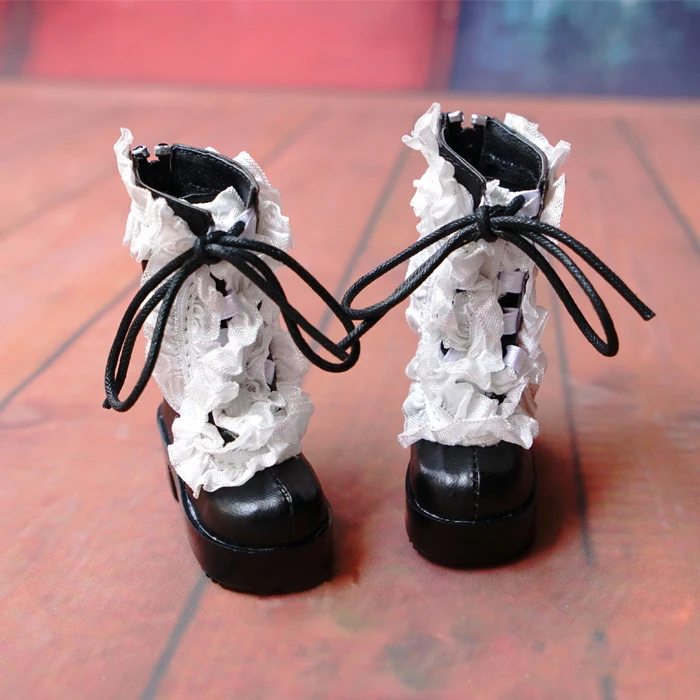 D01-P555 children handmade toy 1/4 Doll clothes BJD/SD doll props Accessories Maid lace straps leather boots 1pair