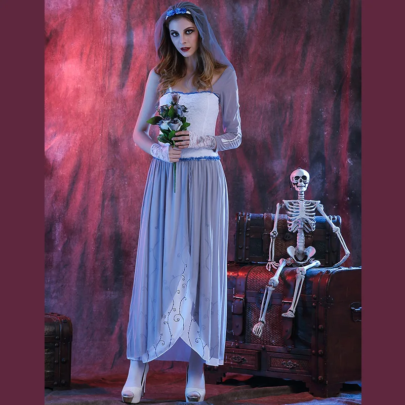 Женский сексуальный костюм вампира невесты Чаки на Хэллоуин маскарадный с