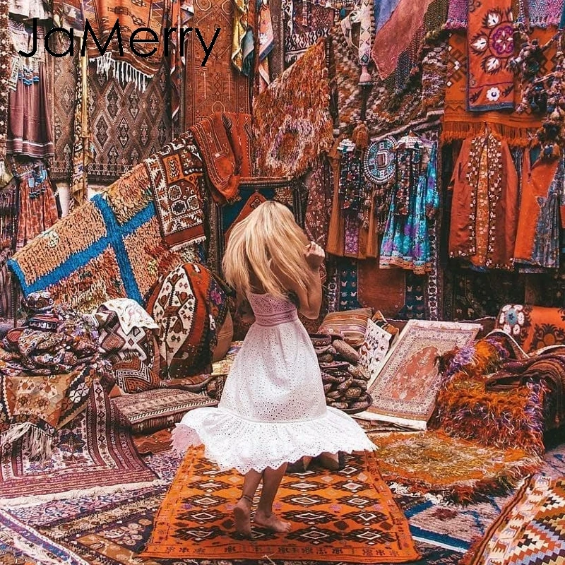 JaMerry, богемное, с вышивкой, белое, сексуальное, кружевное, женское, летнее, макси платье, на тонких бретелях, хлопковые платья, праздничные, вечерние, длинные, vestidos