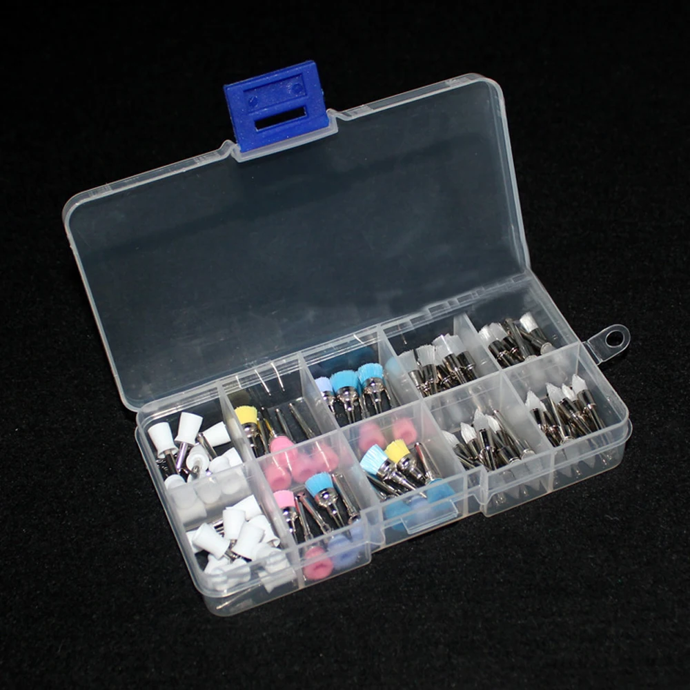 80 шт./пакет набор для полировки зубов с 4 типами щеток низкоскоростного