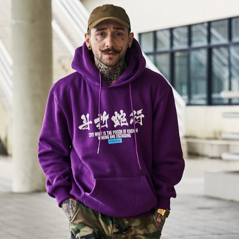 Bebovisi Мужская толстовка в стиле хип-хоп со змеиным принтом, уличная одежда Harajuku, японские толстовки, пуловер из хлопка, осень