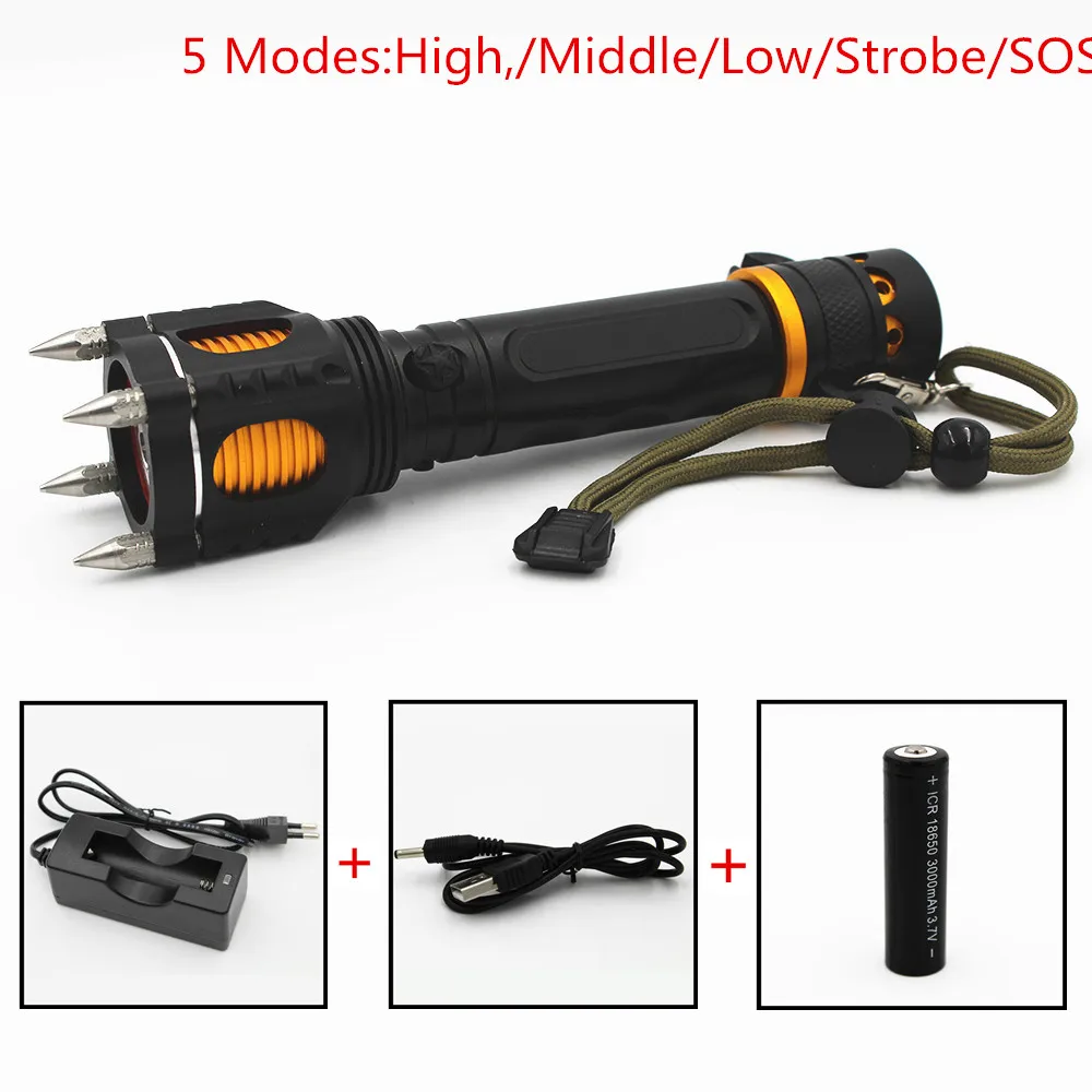 1200 люменов XM-L T6 светодиодный светильник фонарь наружный 5 режимов Тактический