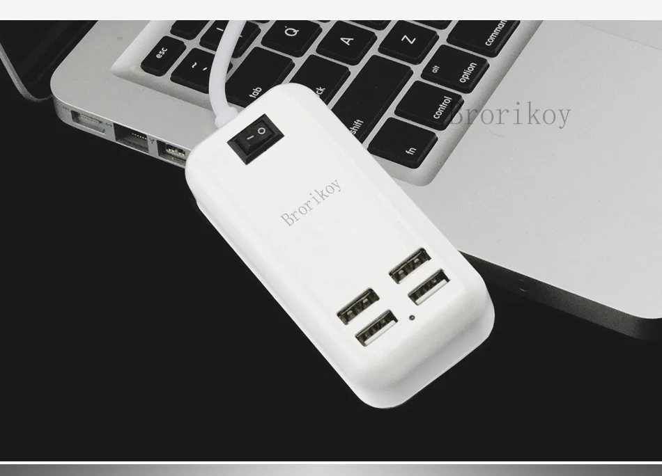 Настенное зарядное устройство USB с 4 портами, штепсельная вилка европейского стандарта, 15 Вт, 3 А, устройство-адаптер для мобильного телефона, устройство быстрой зарядки для iPhone, samsung, Xiaomi, Brorikoy