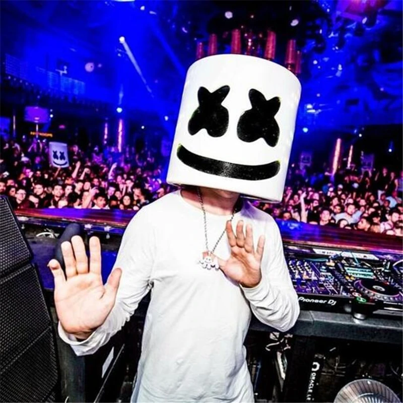 DJ шлем в форме маршмеллоу полный уход за кожей лица косплэй костюм карнавальный для Хэллоуина Опора Латекс маски для век