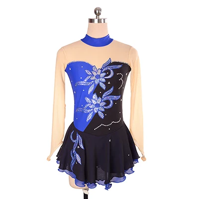 black sapphire blue Nasinaya платье для фигурного катания Индивидуальные соревнования ледяные юбки для конькобежцев для девочек женщин дети гимнастика представление горячая распродажа - Цвет: black sapphire blue