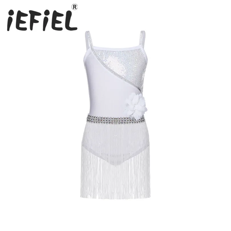IEFiEL/Детские блестящие эластичные лямки для девочек расшитые блестками Латинский