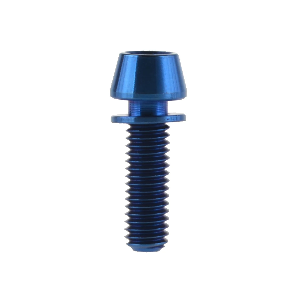 M6x18mm Blue M6x18mm M6x20mm титановые Ti болты с шайбой для велосипеда велосипедный дисковый тормоз - Цвет: M6x18mm Blue