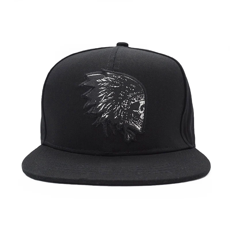 100% хлопок череп бейсболка мужчины женщины панк вышивка плоская Бейсболка Шляпа