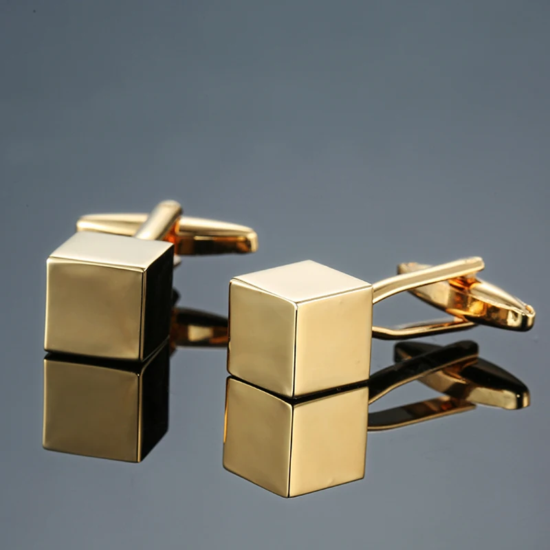 

Мужские золотые запонки с фианитами DY The new, французские запонки, бесплатная доставка